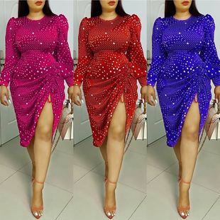 2021 Cross-Border New Arrival Women's Independent Station Amazon Foreign Trade Fashion Slim Sheath Gold Velvet African Dress 2021 Cross-Border New Arrival Women's Independent Station Amazon Foreign Trade Fashion Slim Sheath Gold Velvet African Dress