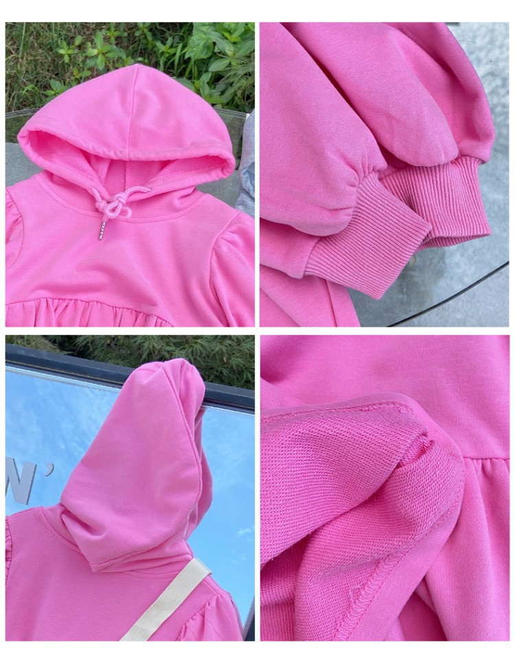 2021 Autumn New Korean Style Girls' Loose Mid-Length Online Influencer Fashion Sweater Dress Baby Girls' Fashion Dress 2021 Autumn New Korean Style Girls' Loose Mid-Length Online Influencer Fashion Sweater Dress Baby Girls' Fashion Dress