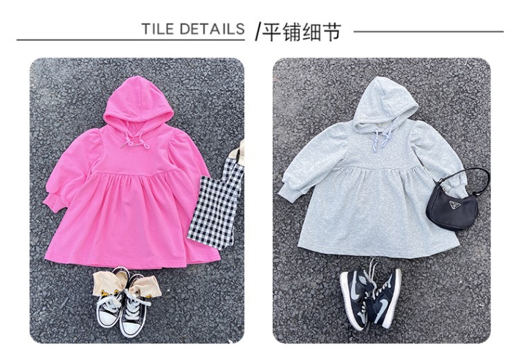 2021 Autumn New Korean Style Girls' Loose Mid-Length Online Influencer Fashion Sweater Dress Baby Girls' Fashion Dress 2021 Autumn New Korean Style Girls' Loose Mid-Length Online Influencer Fashion Sweater Dress Baby Girls' Fashion Dress