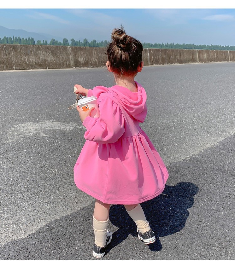2021 Autumn New Korean Style Girls' Loose Mid-Length Online Influencer Fashion Sweater Dress Baby Girls' Fashion Dress 2021 Autumn New Korean Style Girls' Loose Mid-Length Online Influencer Fashion Sweater Dress Baby Girls' Fashion Dress