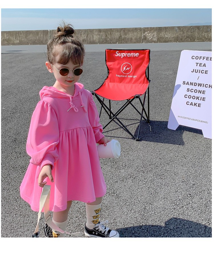 2021 Autumn New Korean Style Girls' Loose Mid-Length Online Influencer Fashion Sweater Dress Baby Girls' Fashion Dress 2021 Autumn New Korean Style Girls' Loose Mid-Length Online Influencer Fashion Sweater Dress Baby Girls' Fashion Dress