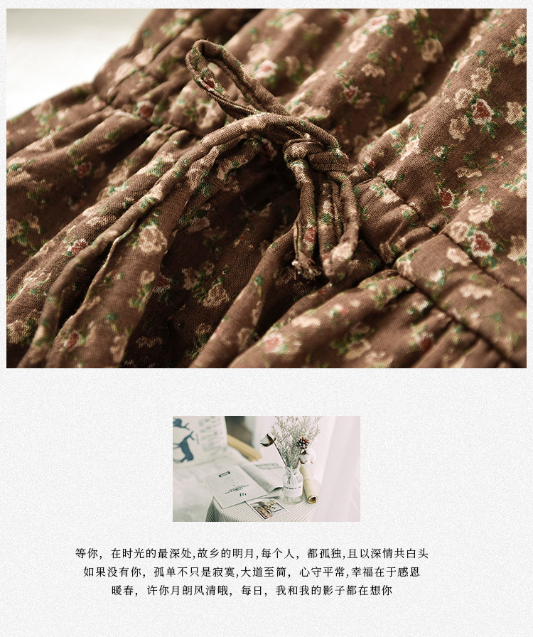 Retro Women's Clothing 2021 New Long Sleeve Floral Dress Autumn and Winter Tight Waist Small Temperament A- line Dress Wholesale
