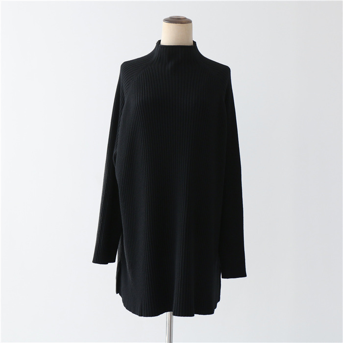 2021 Thick Autumn and Winter Sweater Dress Loose Knitted Dress Short Skirt Thickened Half-High Collar Base Skirt 7289