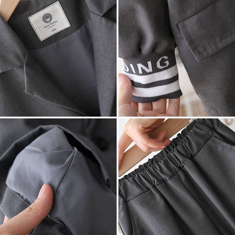 Children&#039;s Clothing Boy&#039;s Suit Two Pieces 2021 Spring and Autumn New Children&#039;s Handsome Dress Boys Western Style Spring and Autumn Two Piece Set