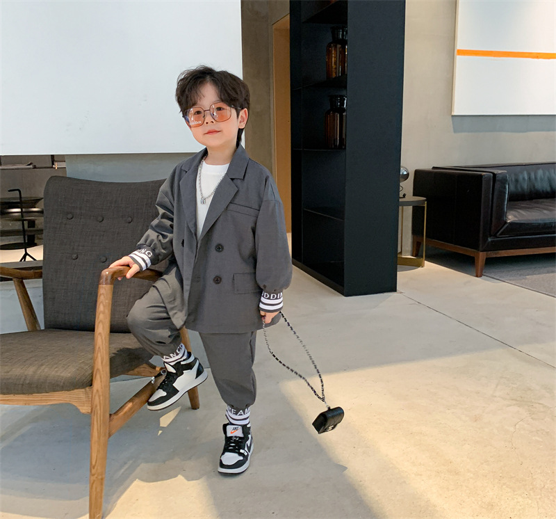Children's Clothing Boy's Suit Two Pieces 2021 Spring and Autumn New Children's Handsome Dress Boys Western Style Spring and Autumn Two Piece Set Children's Clothing Boy's Suit Two Pieces 2021 Spring and Autumn New Children's Handsome Dress Boys Western Style Spring and Autumn Two Piece Set