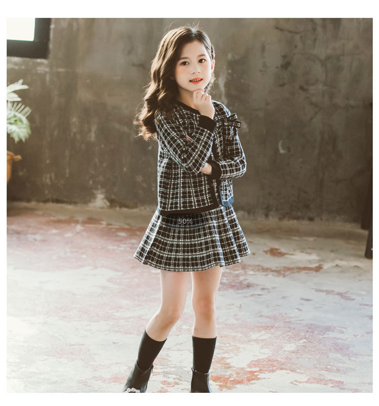 Internet Hot 21 New Autumn Spring Children's Clothing Chanel-Style Vest Skirt Set Spring and Autumn Woolen Skirt Girls' Two-Piece Dress Internet Hot 21 New Autumn Spring Children's Clothing Chanel-Style Vest Skirt Set Spring and Autumn Woolen Skirt Girls' Two-Piece Dress