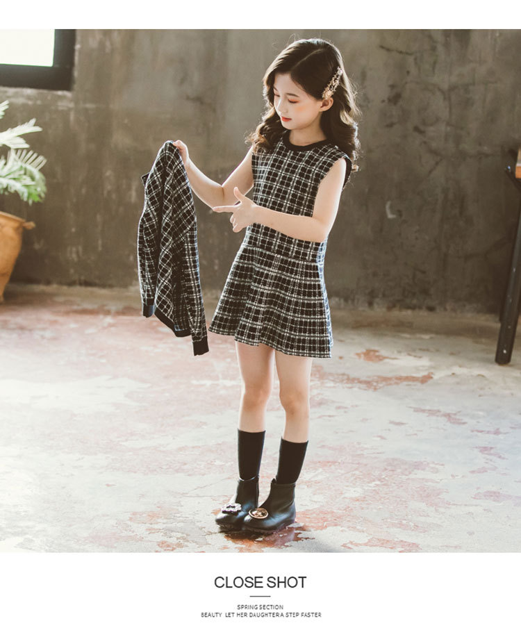 Internet Hot 21 New Autumn Spring Children's Clothing Chanel-Style Vest Skirt Set Spring and Autumn Woolen Skirt Girls' Two-Piece Dress Internet Hot 21 New Autumn Spring Children's Clothing Chanel-Style Vest Skirt Set Spring and Autumn Woolen Skirt Girls' Two-Piece Dress