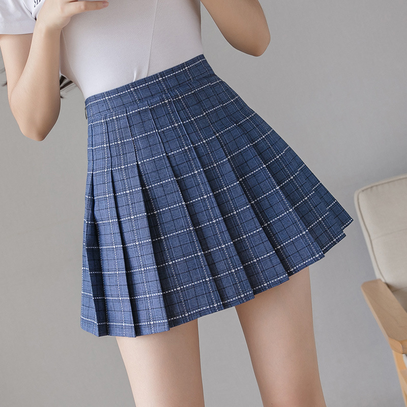 Pleated Skirt Women&#039;s Short Skirt High Waist Korean Style New Skirt Women&#039;s Summer Autumn plus Size A- line Embroidery Student Dress