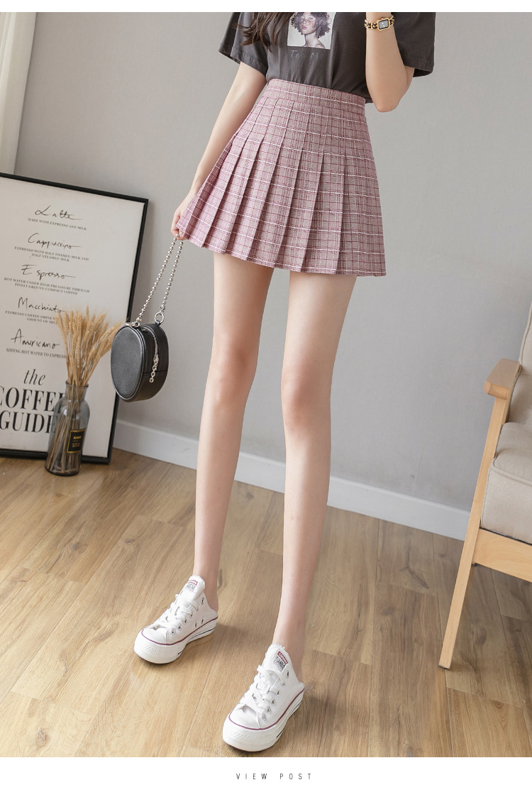 Pleated Skirt Women's Short Skirt High Waist Korean Style New Skirt Women's Summer Autumn plus Size A- line Embroidery Student Dress