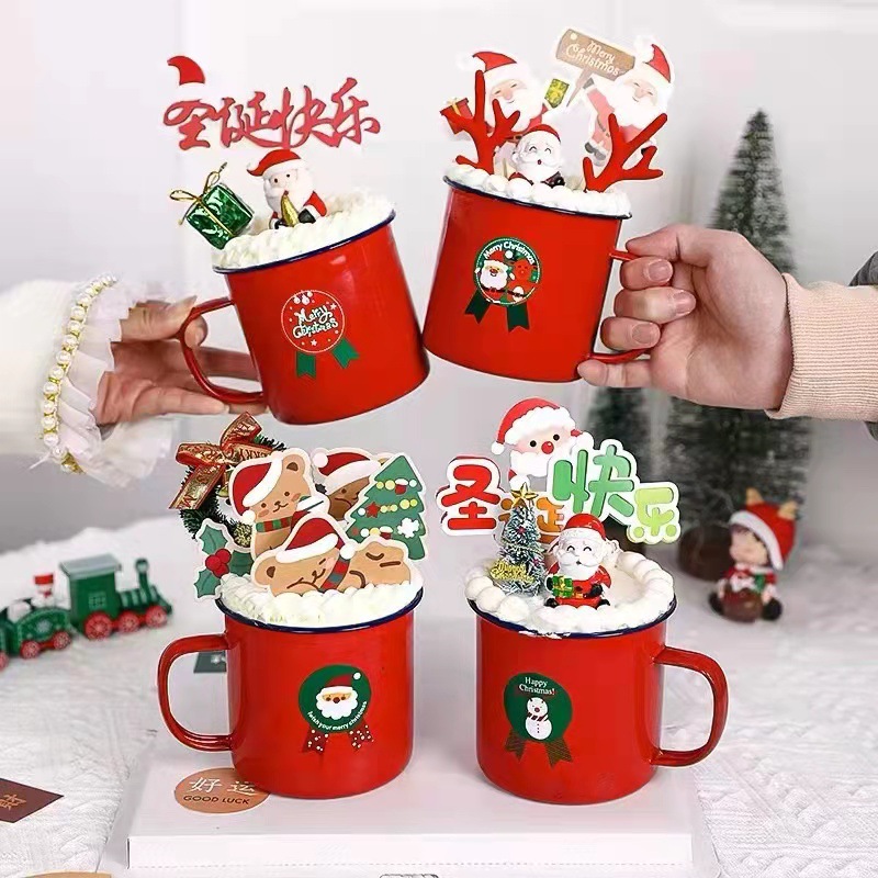New Year Tiger Year Enamelled Cup Dessert Table Baking Birthday Dress up Holiday Party New Year Cake Decoration Card Gift