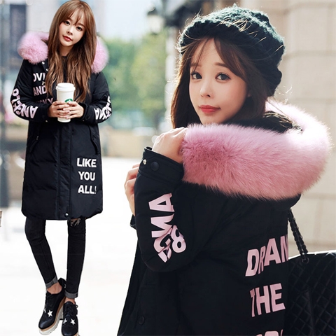 Winter Clothing Cotton Coat Women&#039;s Mid-Length Korean-Style A- Line plus Size Padded down Jacket Coat Plump Girls Cotton-Padded Jacket Maternity Dress