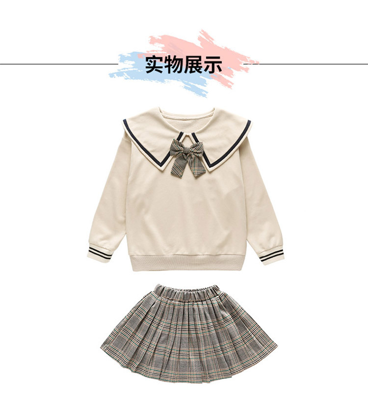 Girls' Preppy Style Suit 2021 New Spring and Autumn Clothing Children's Western Style JK Uniform Pleated Skirt Dress Two-Piece Set Girls' Preppy Style Suit 2021 New Spring and Autumn Clothing Children's Western Style JK Uniform Pleated Skirt Dress Two-Piece Set
