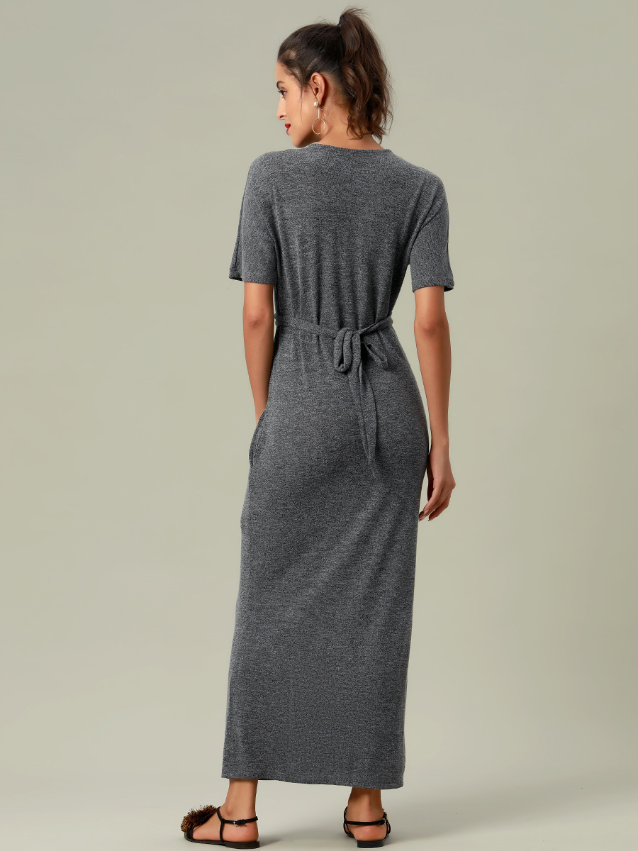 Cross-Border Amazon New European and American Sexy Dress Solid Color Dress Knitted Slimming Foreign Trade Manufacturer One Piece Dropshipping