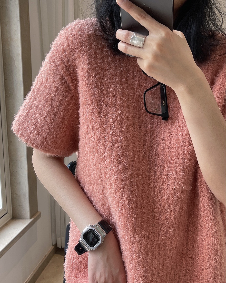 Early Spring New Korean Style Gentle Temperament Pullover Sweater with Short Sleeves Dress Loose Slimming Soft Knitted Dress for Women