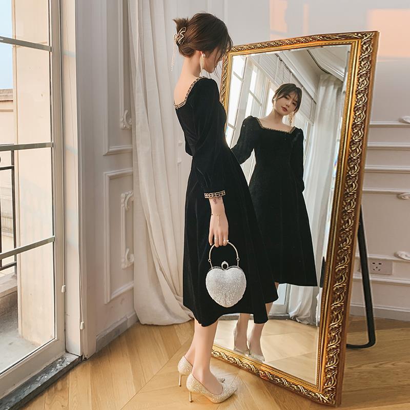 High-End Dress Light Luxury Minority High-End Dress Women&#039;s French Hepburn Style Black Primer Dress Autumn and Winter