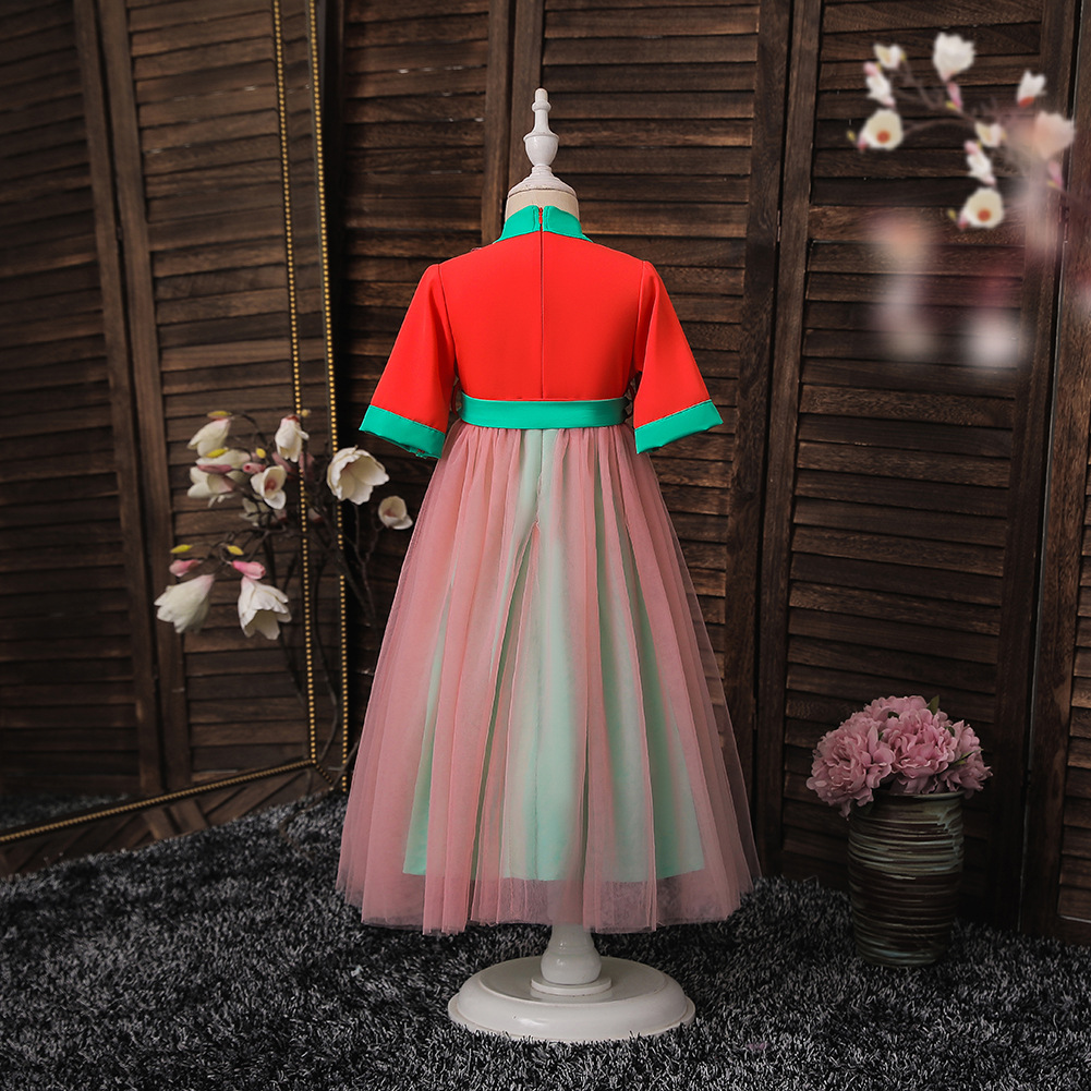 Short-sleeved Hanfu girl Skirt girls&#039; ancient dress Tulle children&#039;s wear ancient style children&#039;s wholesale