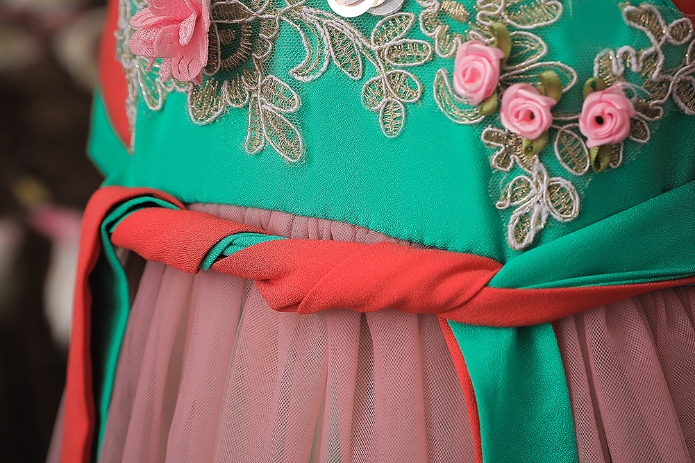Short-sleeved Hanfu girl Skirt girls' ancient dress Tulle children's wear ancient style children's wholesale Short-sleeved Hanfu girl Skirt girls' ancient dress Tulle children's wear ancient style children's wholesale