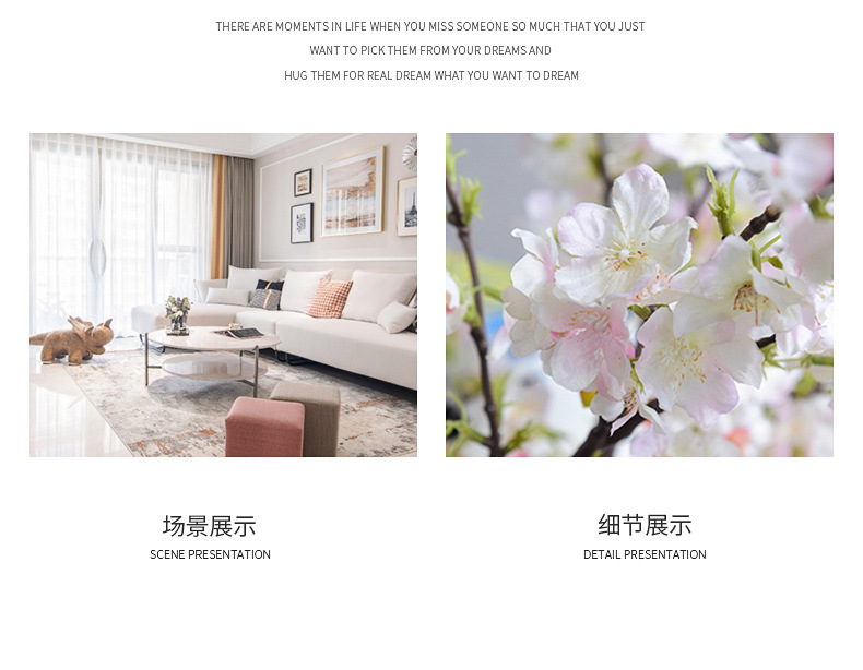 Factory Simulation 4 Fork Cherry Twig Long Branch Fake Flower Raw Silk Plastic Flowers Wedding Celebration Dress up Arch Lead Artificial Flower