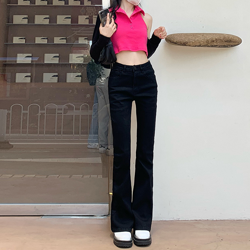 jeans High Waist Skinny Jeans for Women Autumn and Winter 2021 New Wide Leg Slim Fit Slimming Small Cropped Flared Pants