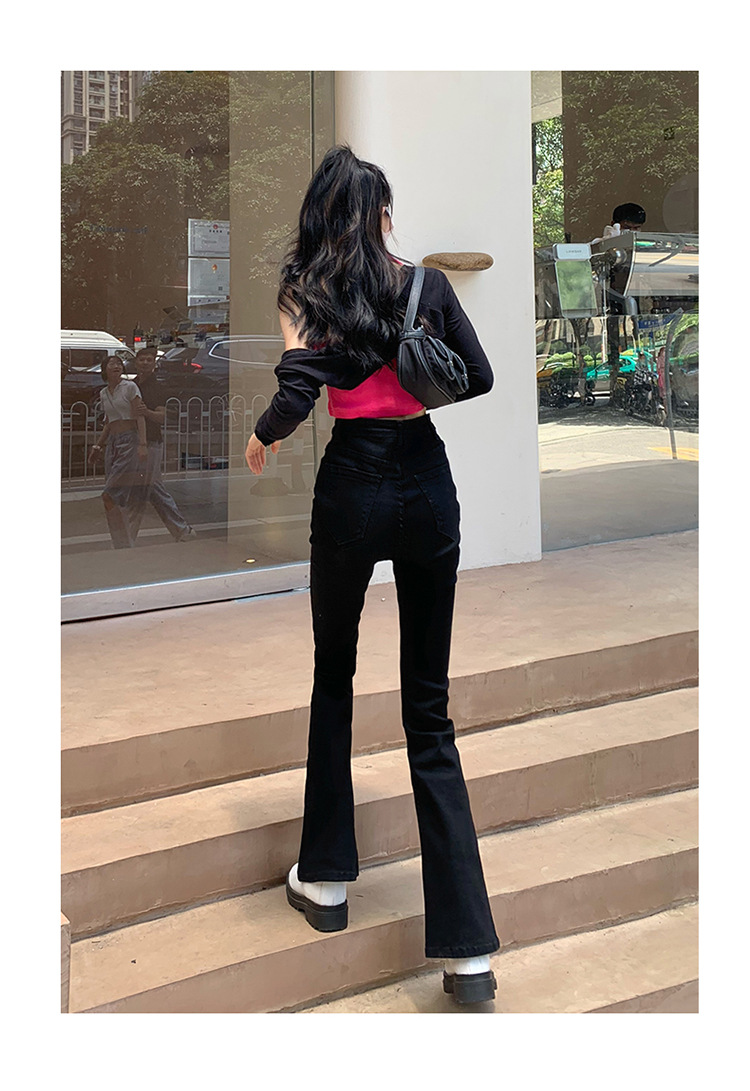 jeans High Waist Skinny Jeans for Women Autumn and Winter 2021 New Wide Leg Slim Fit Slimming Small Cropped Flared Pants