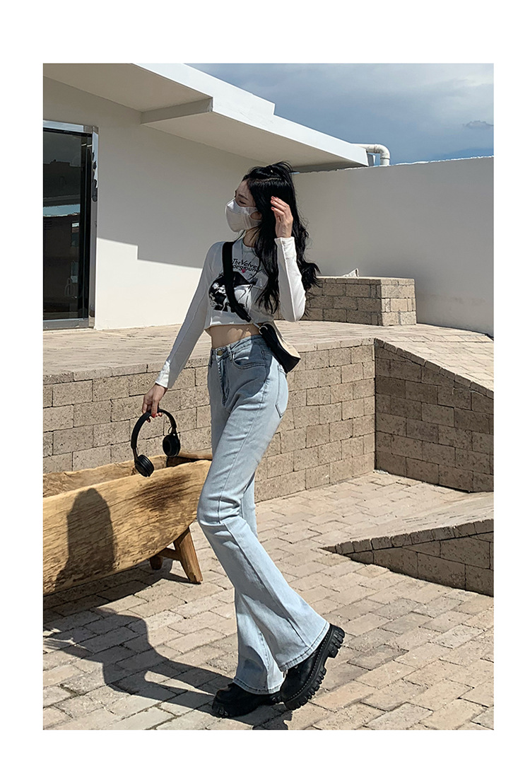 jeans High Waist Skinny Jeans for Women Autumn and Winter 2021 New Wide Leg Slim Fit Slimming Small Cropped Flared Pants