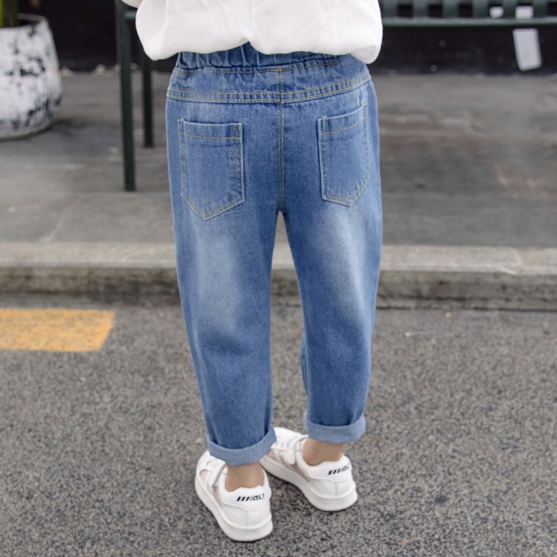 2020 Spring and Autumn Girls' Denim Trousers Children's Washed Denim Korean Style Jeans