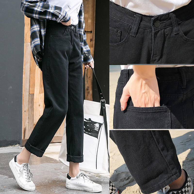 Real Shot Jeans Female Beige Spring and Autumn New Elastic Waist Harem Pants Baggy Pants Loose Dad Jeans plus Size