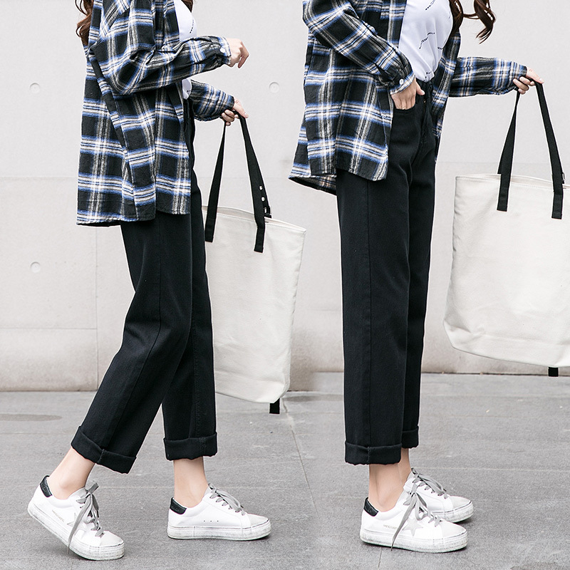 Real Shot Jeans Female Beige Spring and Autumn New Elastic Waist Harem Pants Baggy Pants Loose Dad Jeans plus Size Real Shot Jeans Female Beige Spring and Autumn New Elastic Waist Harem Pants Baggy Pants Loose Dad Jeans plus Size