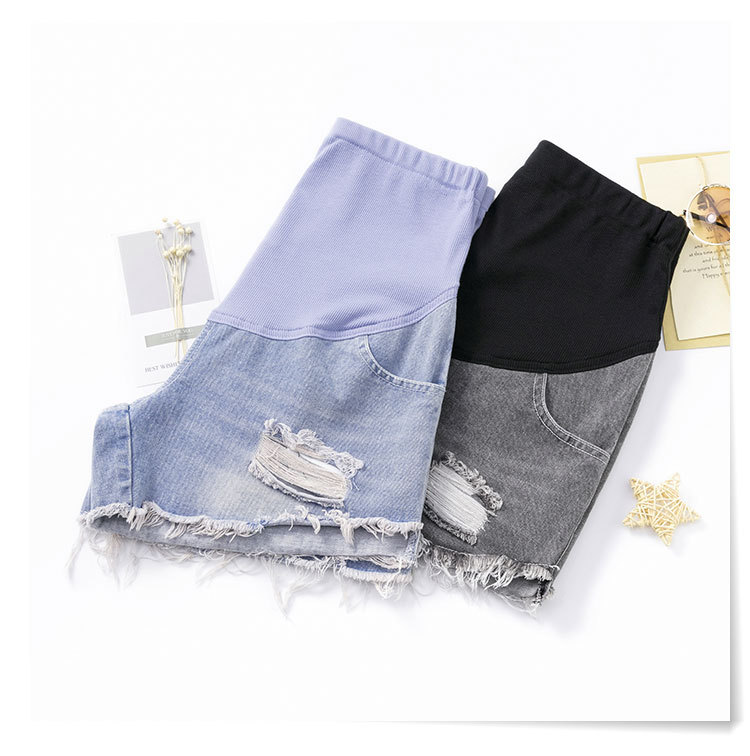 Maternity Pants 2021 New Summer Thin Jeans Loose Casual Fashion Belly Support Denim Shorts