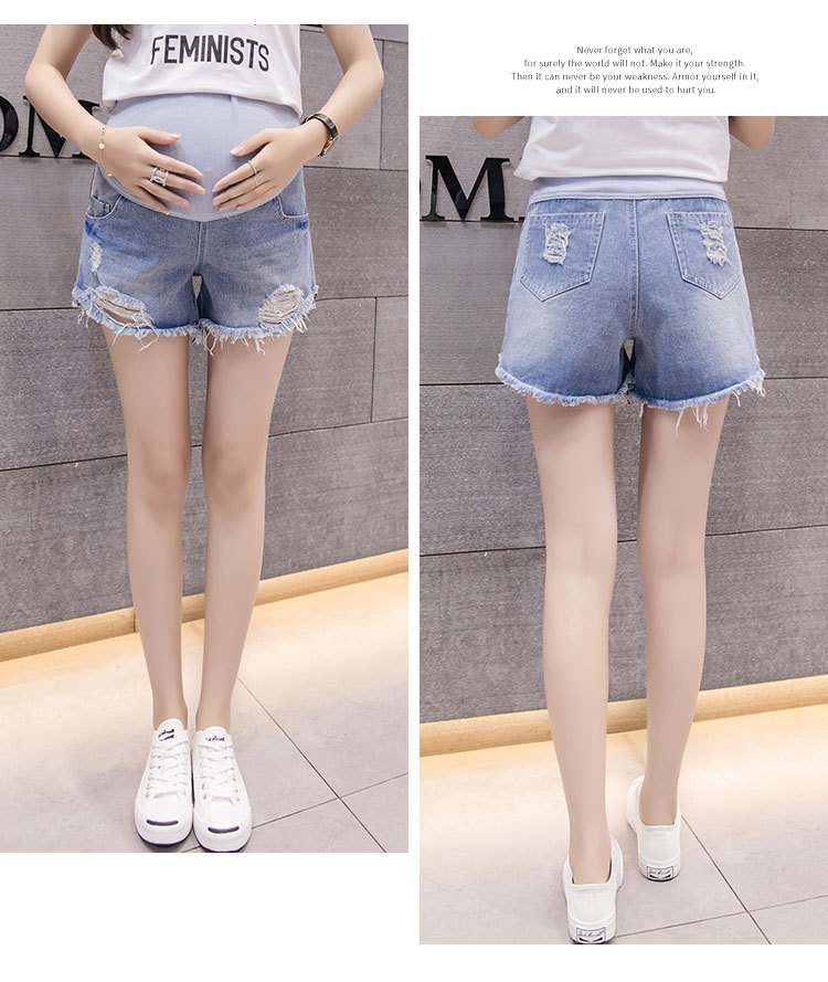 Maternity Pants 2021 New Summer Thin Jeans Loose Casual Fashion Belly Support Denim Shorts