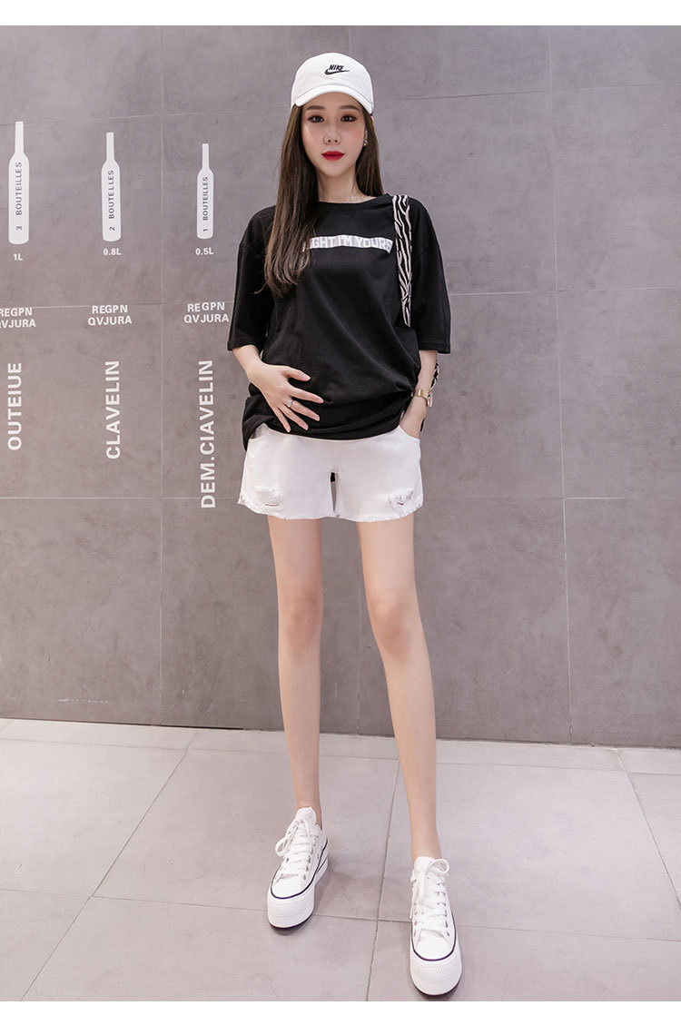 Maternity Pants 2021 New Summer Thin Jeans Loose Casual Fashion Belly Support Denim Shorts