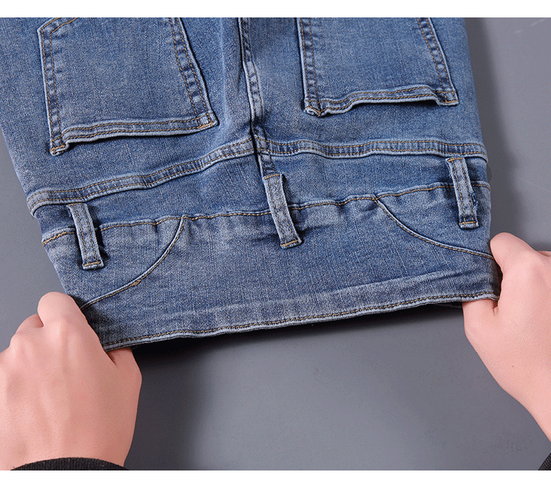 jeans High Waist Velvet Padded Thick Jeans Women's Winter New Elastic High Show Tight and Warm Feet Pencil Long Pants