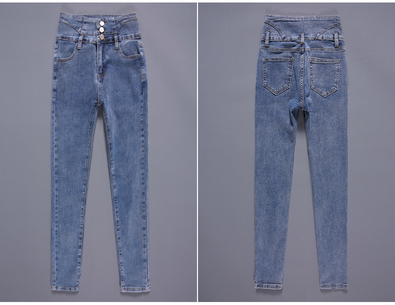 jeans High Waist Velvet Padded Thick Jeans Women's Winter New Elastic High Show Tight and Warm Feet Pencil Long Pants