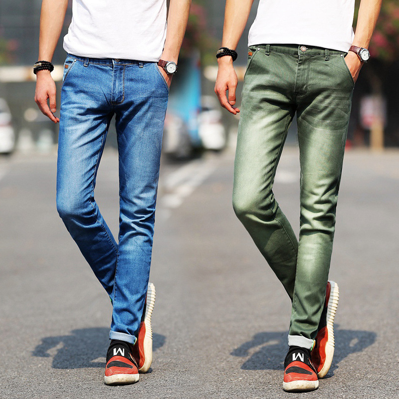 Men Male Casual Skinny Jeans Pants Slim Fit Jeans Trousers