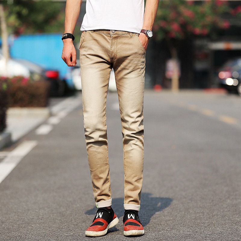 Men Male Casual Skinny Jeans Pants Slim Fit Jeans Trousers