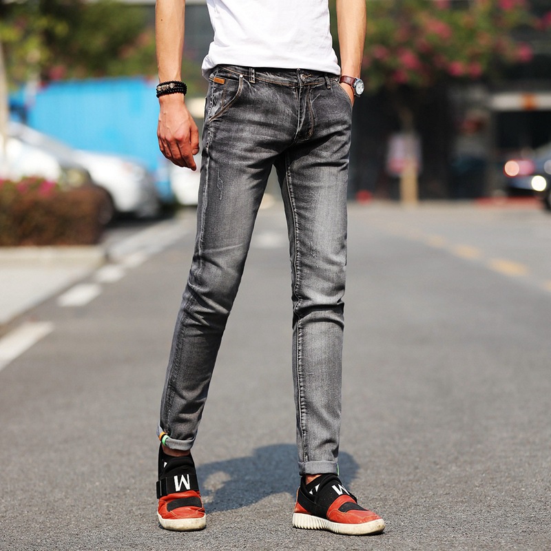 Men Male Casual Skinny Jeans Pants Slim Fit Jeans Trousers