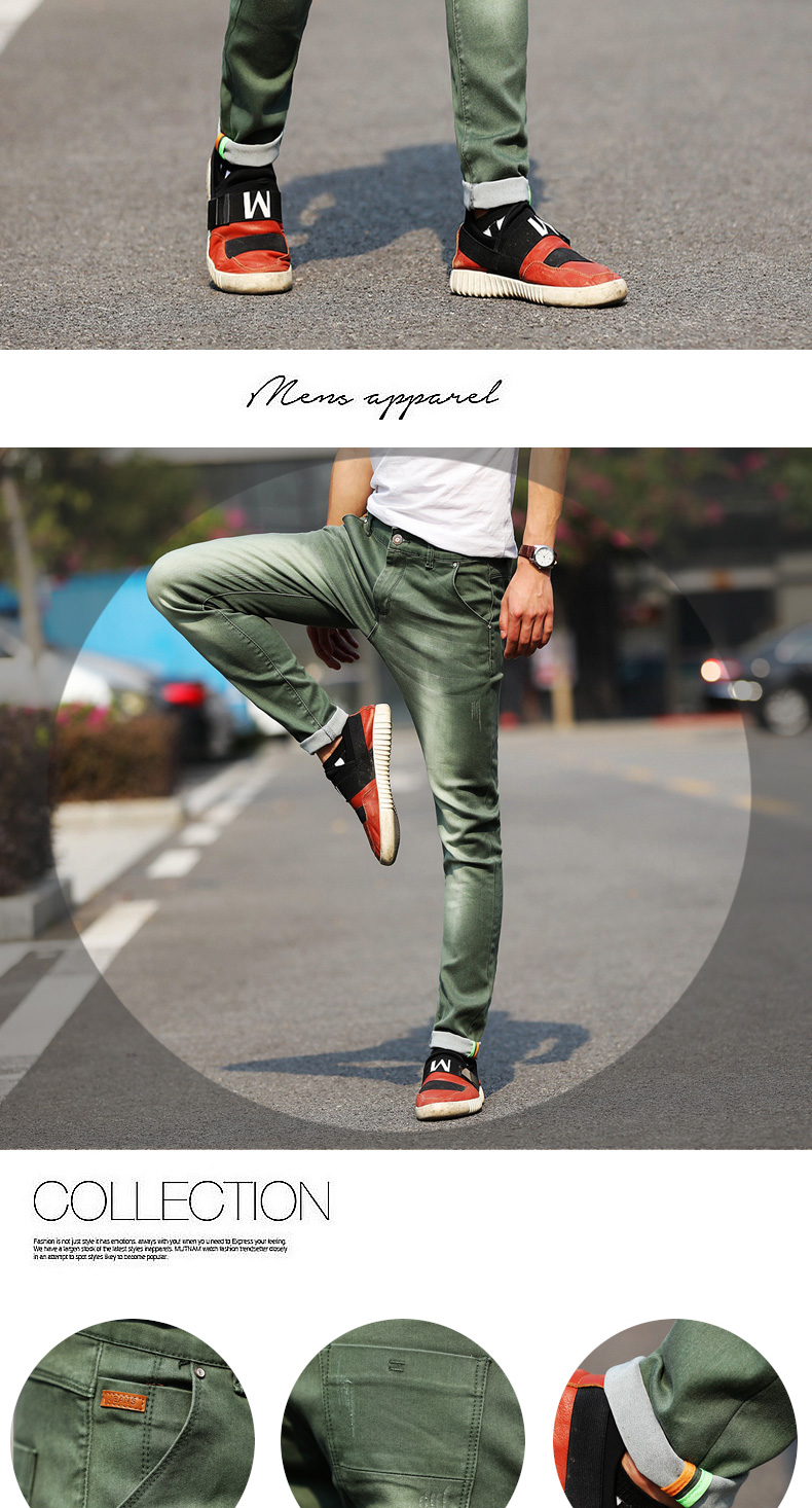 Men Male Casual Skinny Jeans Pants Slim Fit Jeans Trousers