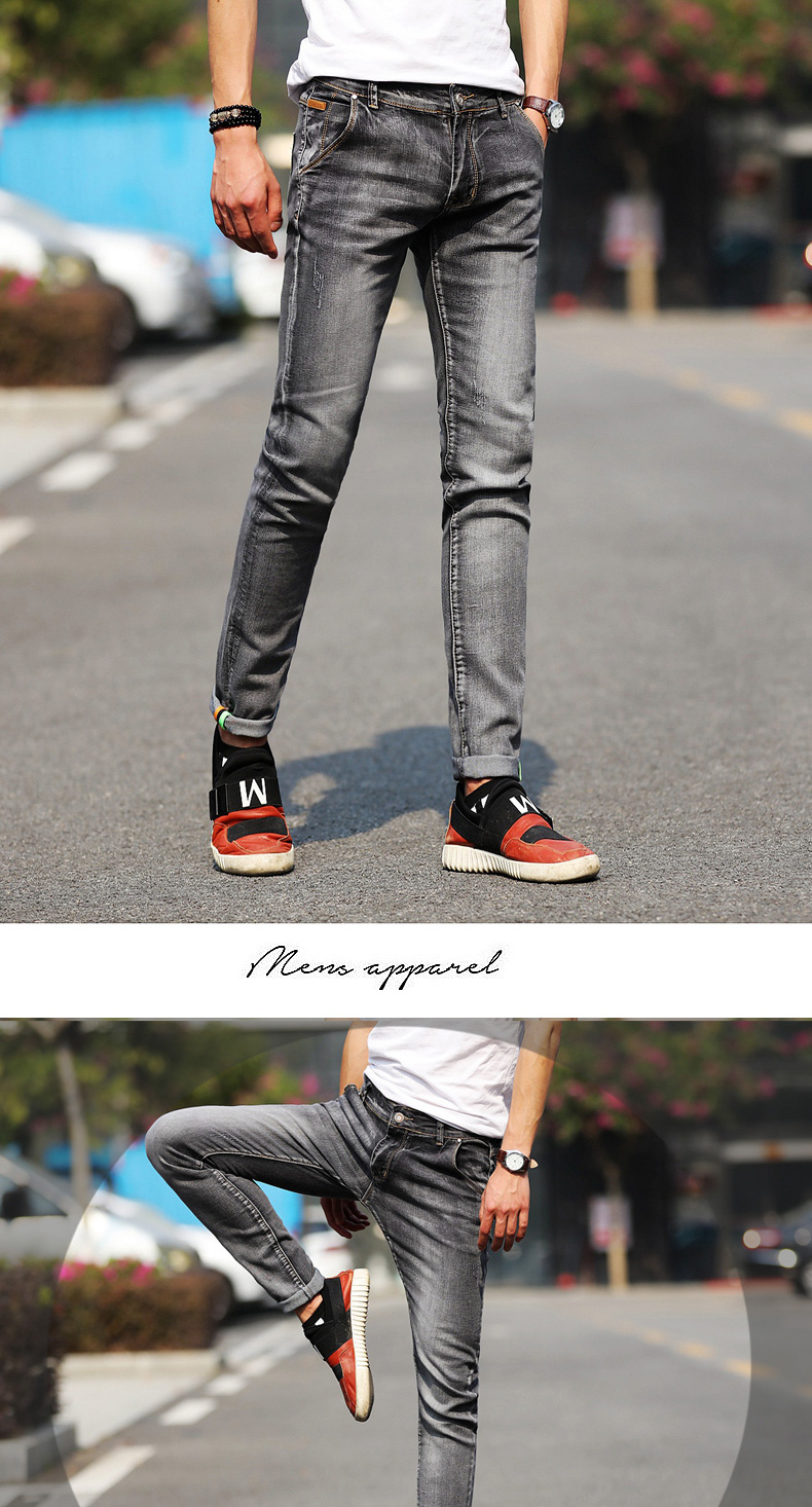 Men Male Casual Skinny Jeans Pants Slim Fit Jeans Trousers