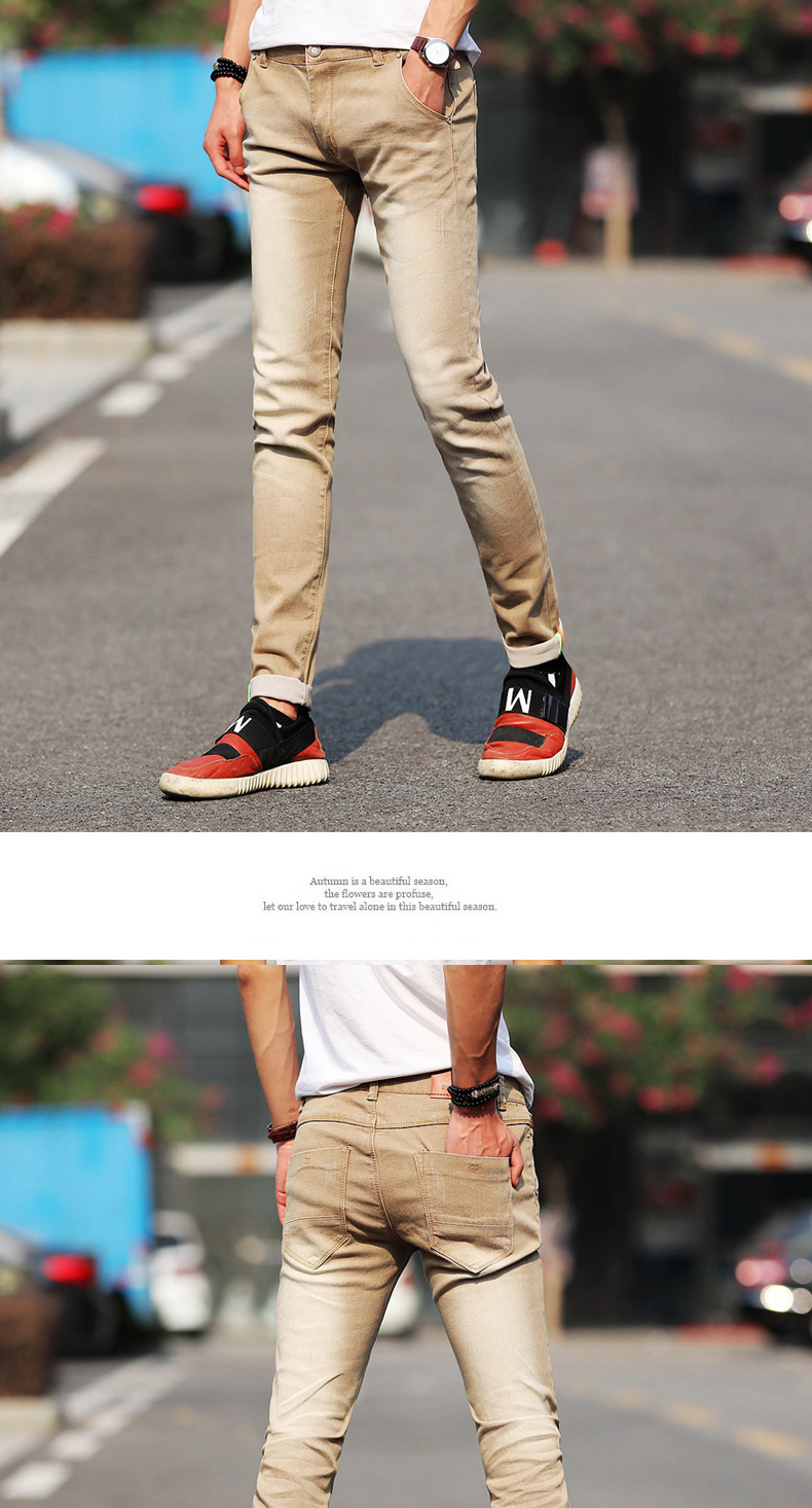 Men Male Casual Skinny Jeans Pants Slim Fit Jeans Trousers