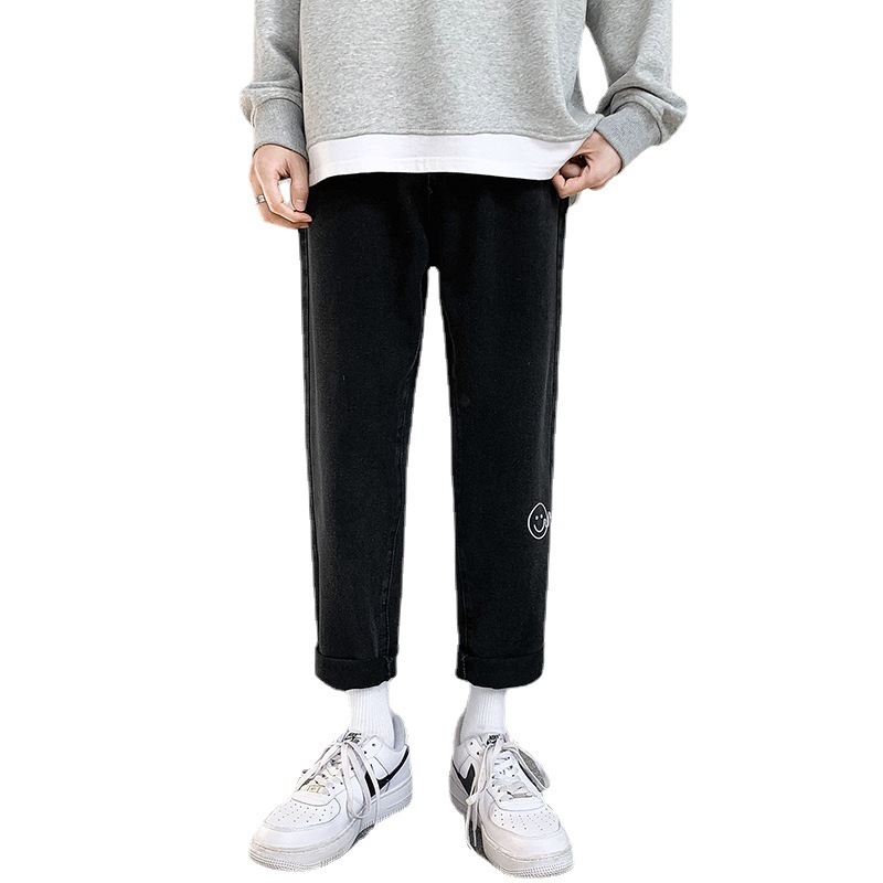 2022 Jeans Men&#039;s Korean Style Casual Men&#039;s Denim (Ankle-Length Pants) Spring and Autumn Trends Light Color Hole Mid-Waist Jeans