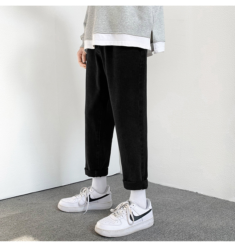 2022 Jeans Men's Korean Style Casual Men's Denim (Ankle-Length Pants) Spring and Autumn Trends Light Color Hole Mid-Waist Jeans