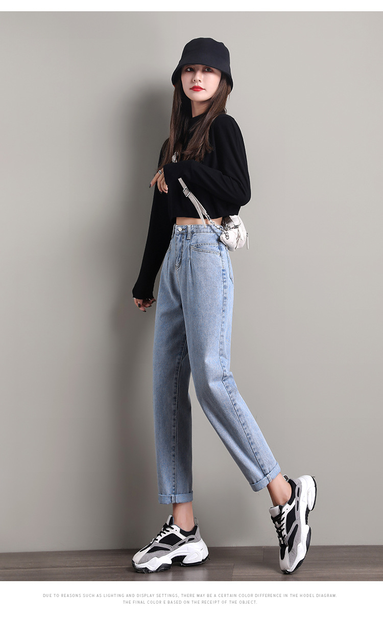 Real Shot 2020 New Jeans Women's Loose plus Size Women's Clothing Plump Girls Cropped Pants Korean Style High Waist Dad Harem Pants Real Shot 2020 New Jeans Women's Loose plus Size Women's Clothing Plump Girls Cropped Pants Korean Style High Waist Dad Harem Pants