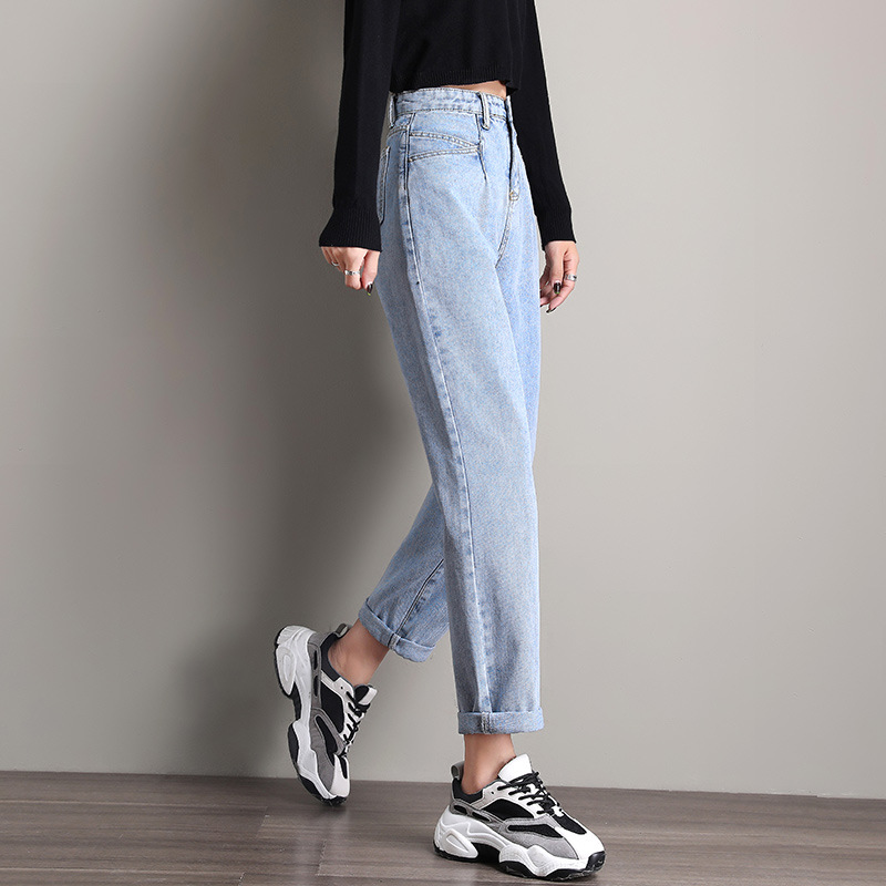 Real Shot 2020 New Jeans Women's Loose plus Size Women's Clothing Plump Girls Cropped Pants Korean Style High Waist Dad Harem Pants Real Shot 2020 New Jeans Women's Loose plus Size Women's Clothing Plump Girls Cropped Pants Korean Style High Waist Dad Harem Pants