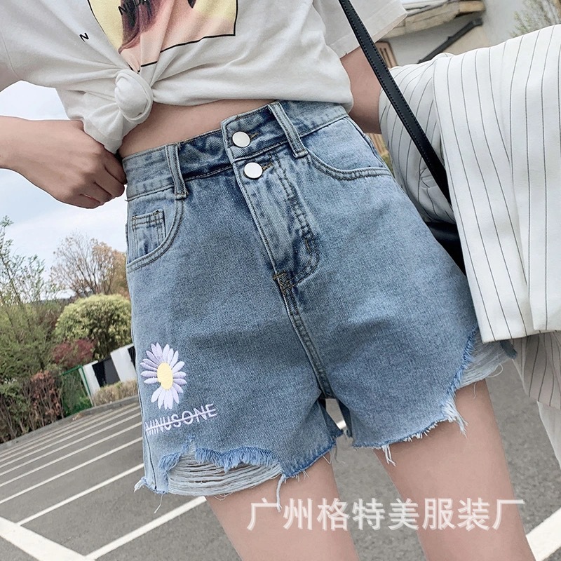 Denim Shorts for Women 2021 New Summer Korean Style High Waist Slimming Casual Wide Leg Jeans Foreign Trade Stall Wholesale Denim Shorts for Women 2021 New Summer Korean Style High Waist Slimming Casual Wide Leg Jeans Foreign Trade Stall Wholesale