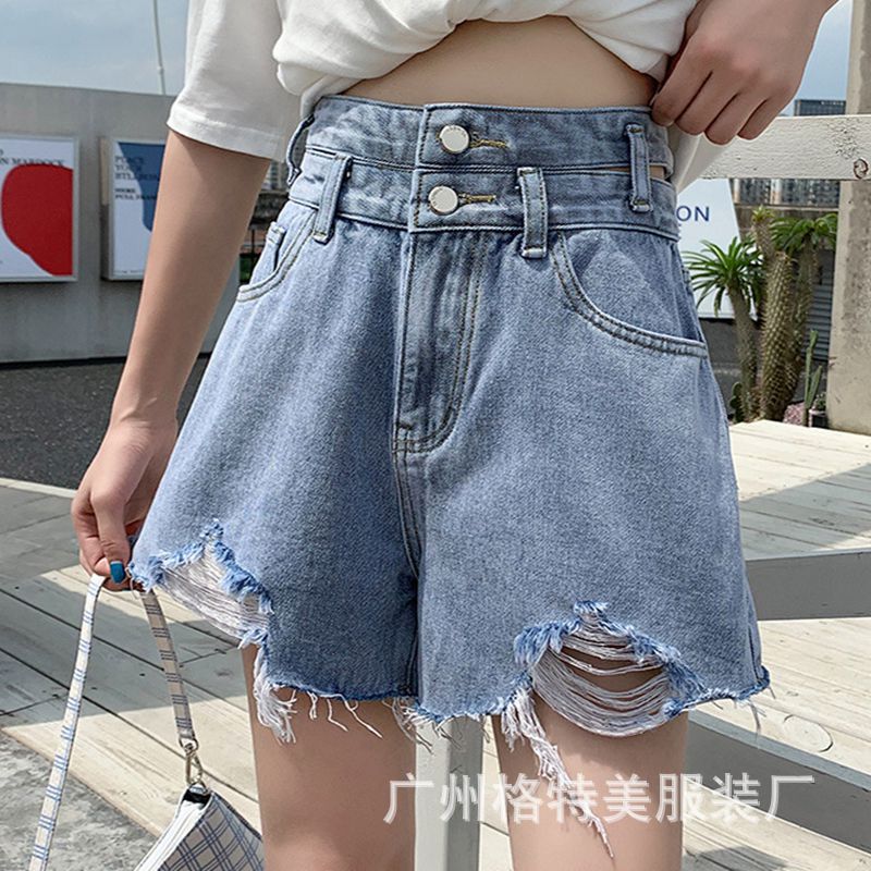 Denim Shorts for Women 2021 New Summer Korean Style High Waist Slimming Casual Wide Leg Jeans Foreign Trade Stall Wholesale Denim Shorts for Women 2021 New Summer Korean Style High Waist Slimming Casual Wide Leg Jeans Foreign Trade Stall Wholesale
