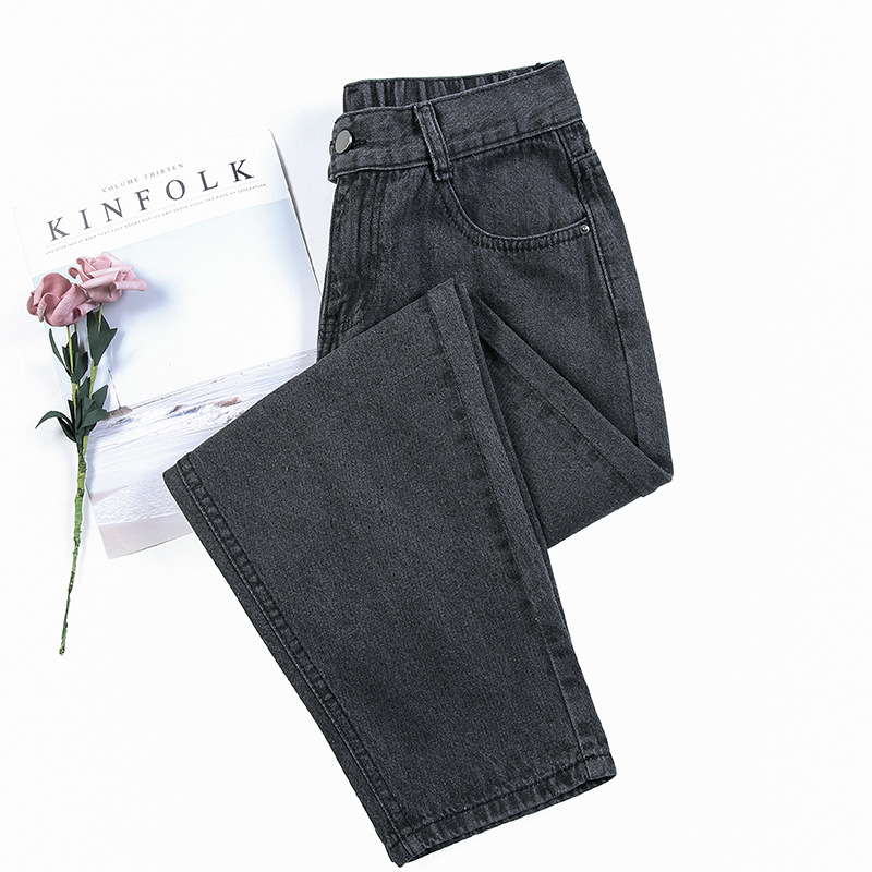 Real Shot Smoky Gray Jeans for Women 2020 Spring/Summer High Waist Radish Loose Dad Jeans Slimming Versatile Cropped Harem Pants