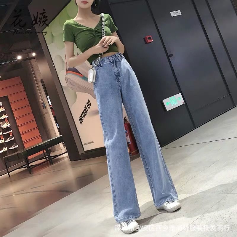 Jeans for Women 2021 Spring and Autumn New Korean Style Women's Daddy Wide Leg Denim Trousers for Women Foreign Trade Stall Supply Jeans for Women 2021 Spring and Autumn New Korean Style Women's Daddy Wide Leg Denim Trousers for Women Foreign Trade Stall Supply