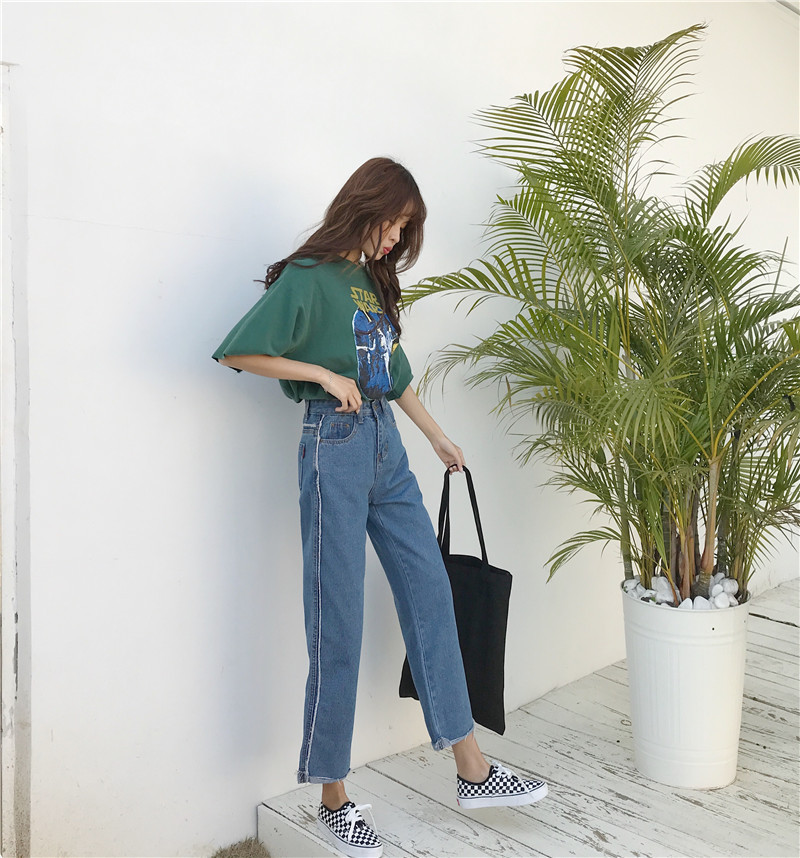 Jeans for Women 2021 Spring and Autumn New Korean Style Women's Daddy Wide Leg Denim Trousers for Women Foreign Trade Stall Supply Jeans for Women 2021 Spring and Autumn New Korean Style Women's Daddy Wide Leg Denim Trousers for Women Foreign Trade Stall Supply