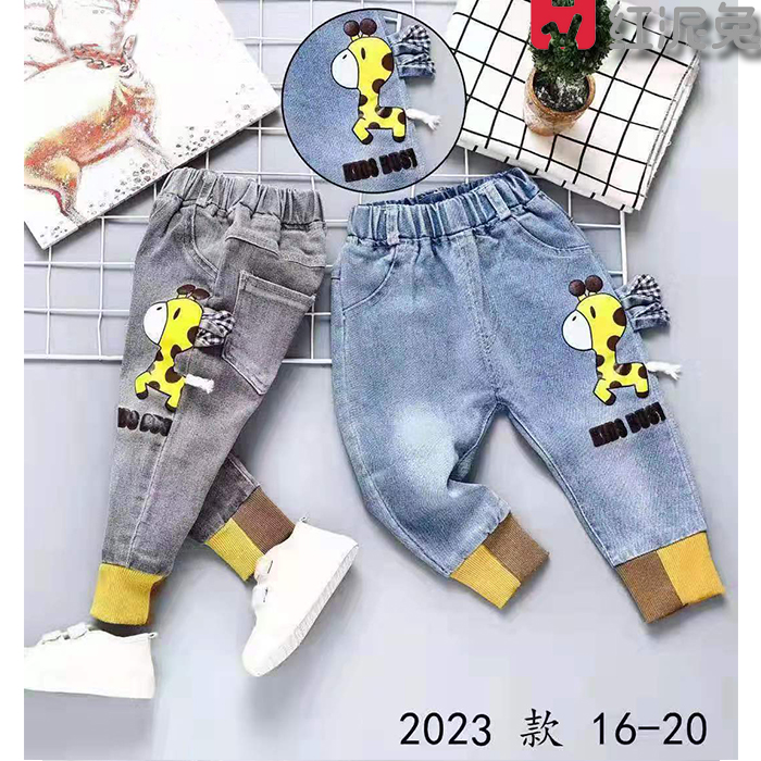 Baby jeans girl 1 year old padded winter girl cotton-padded trousers warm children's cotton-padded trousers