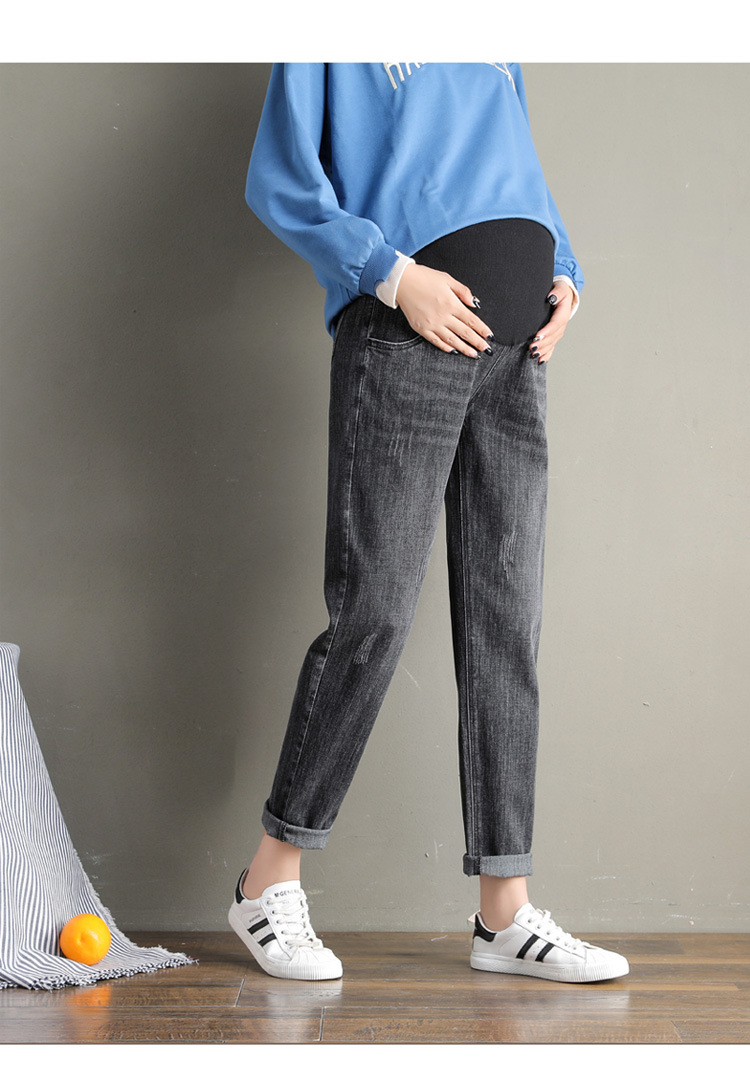 Plus-Sized Pregnant Women's Pants Spring and Autumn Jeans Outer Wear Oversized Underwear Leggings Autumn Trousers Western Style Daddy Casual Pants Plus-Sized Pregnant Women's Pants Spring and Autumn Jeans Outer Wear Oversized Underwear Leggings Autumn Trousers Western Style Daddy Casual Pants